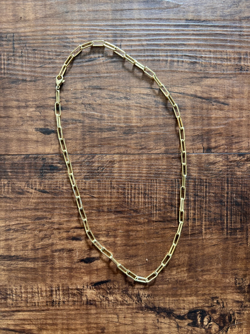 Gold Paperclip Chain Necklace - Elegant Women's Jewelry